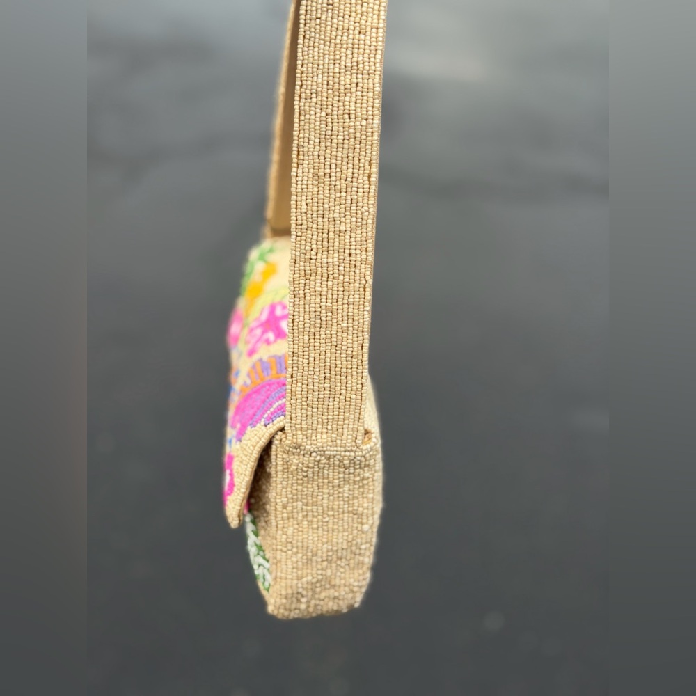 America & Beyond Beaded Jungle Queen Leopard Tropical Embellished Shoulder Bag - Picture 6 of 7